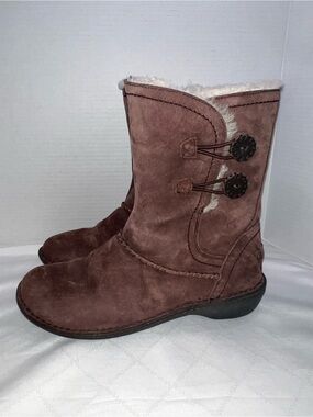 🔥🔥🔥 UGG Boots Womens Kimbra Brown Suede Sheepskin Mid Calf 1004742 Size 10